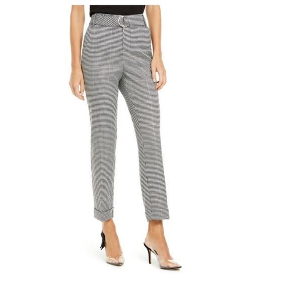 INC Houndstooth-Print Tapered-Leg Pants - Picture 1 of 9
